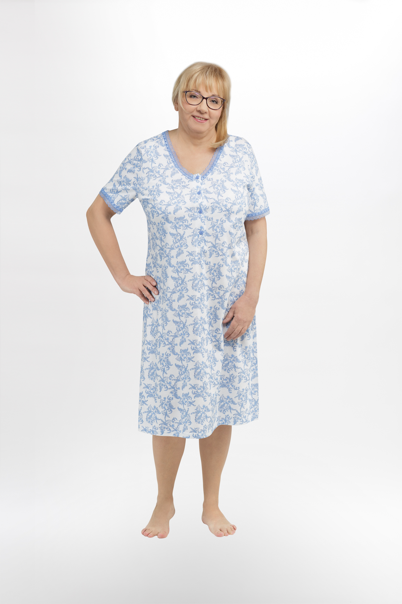 

Koszula nocna z rozpinanym rewersem dla Babci