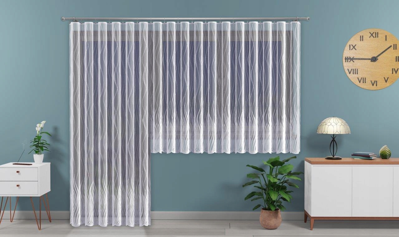 Wzór 628d95 firana rozm. 400x200cm (z obszyciem) Wysokość produktu 200 cm