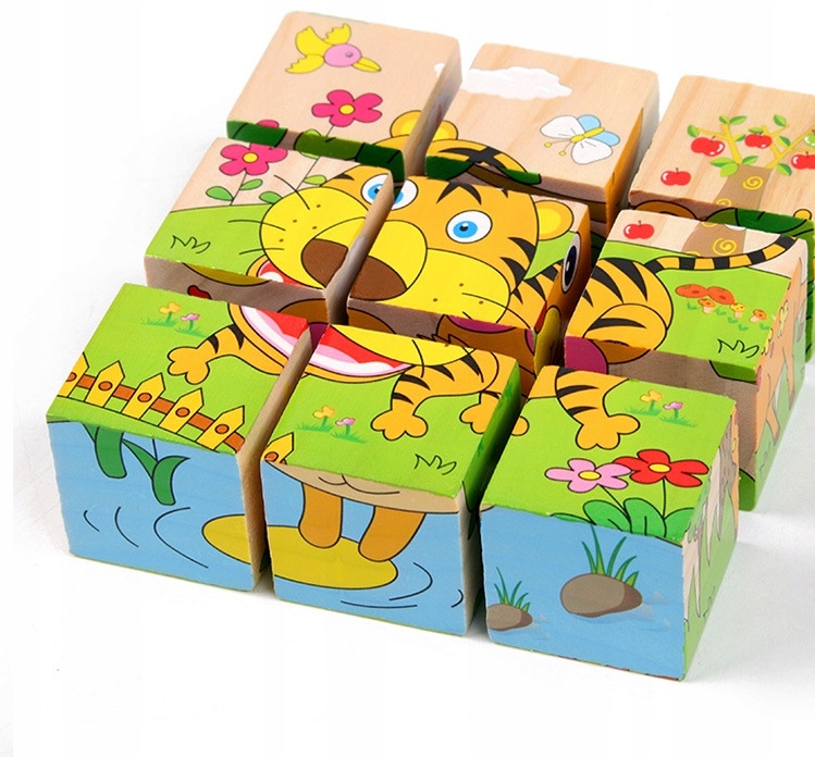 

Edukacyjne Drewniane Klocki Puzzle Układanka