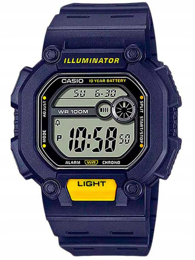 Pánské Hodinky Casio W-737H-2A Stopkový Pásek 100M Box Dárek Pro Kluka