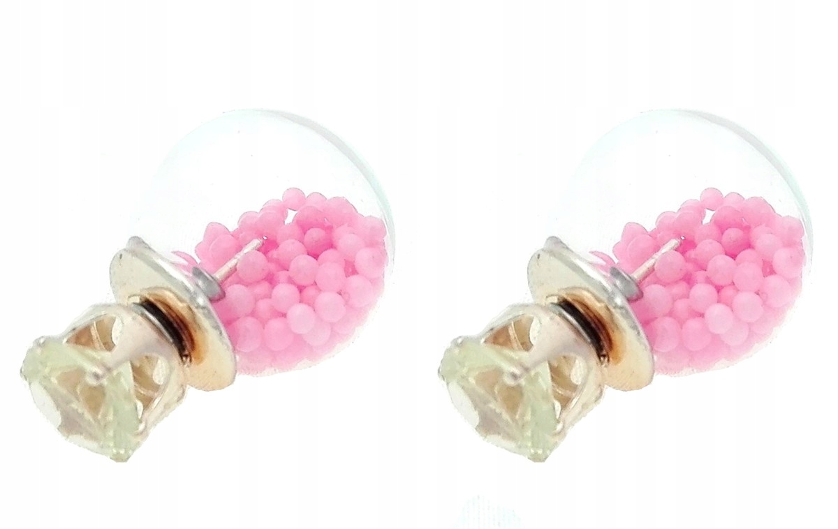 

Kolczyki kule tribal perełki jasnoróżowy