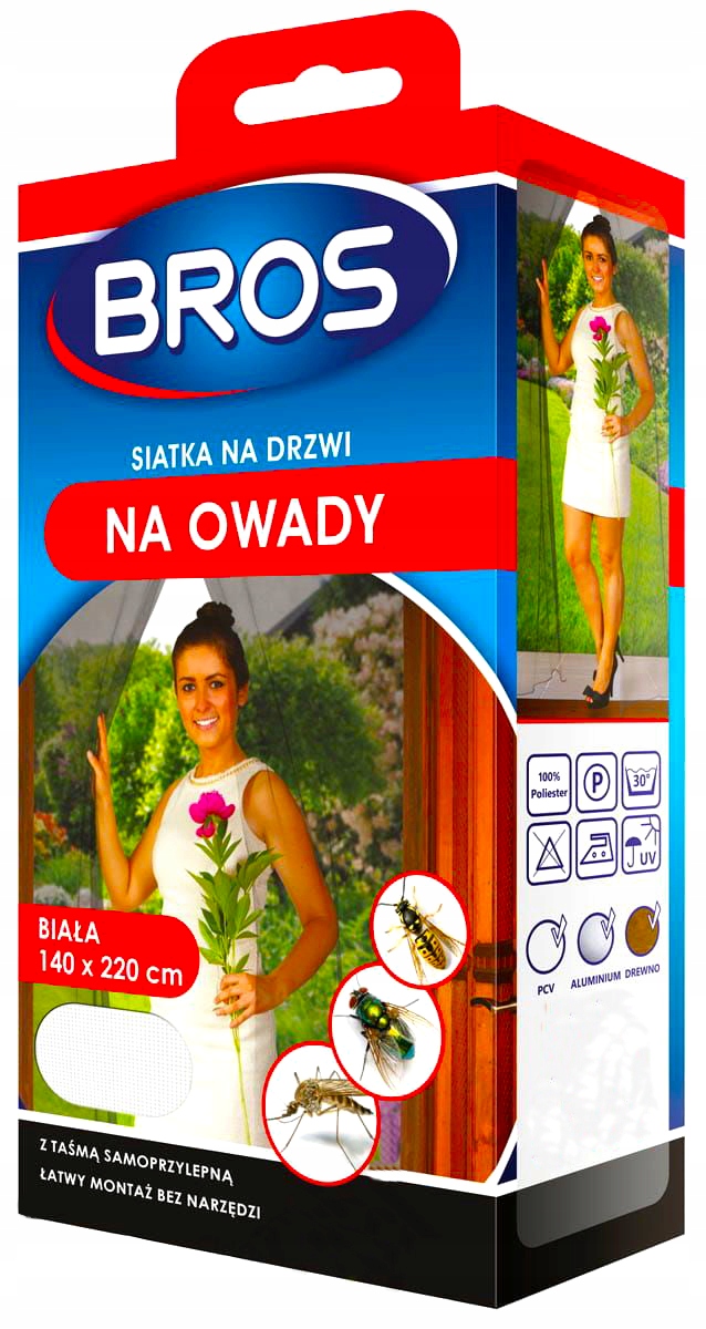 

Siatka Na Drzwi Moskitiera Komary 140x220cm Bros