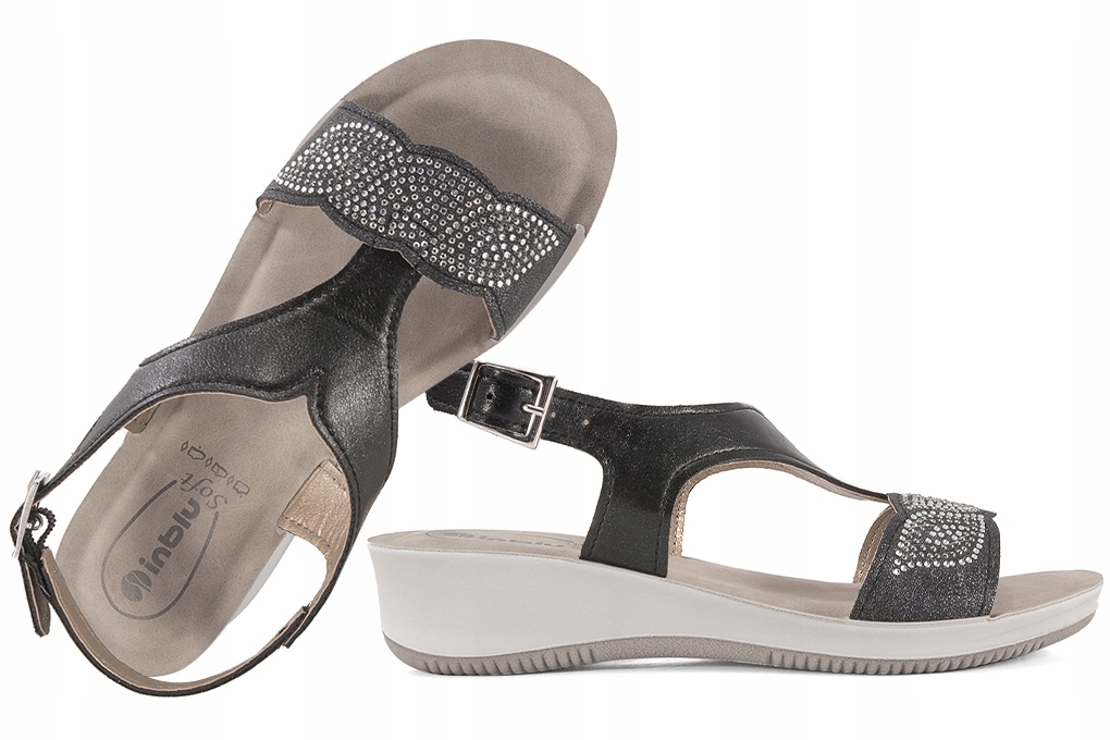 

Inblu SE-05 Sandały Damskie Soft Koturn czarne 39