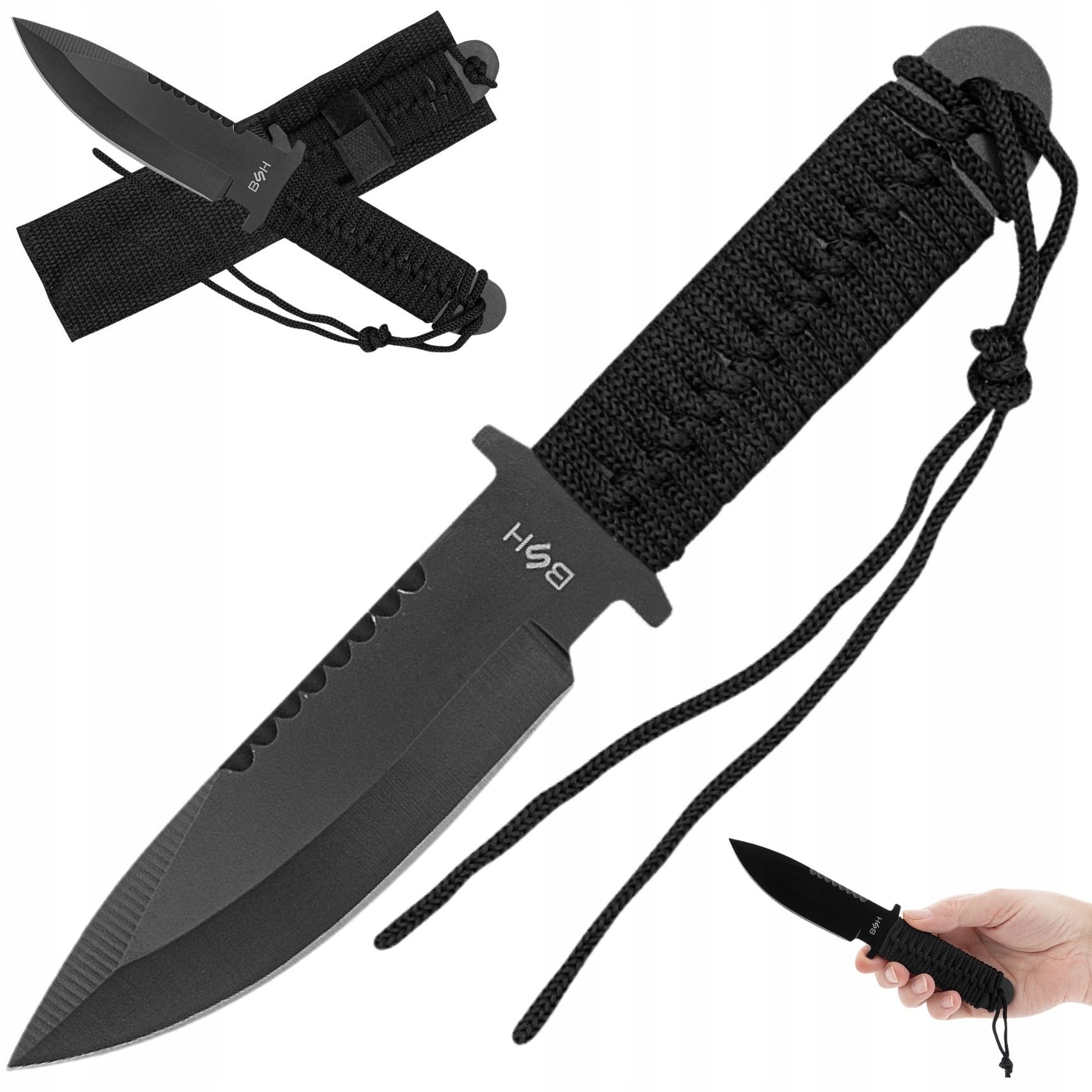 Bsh Nóż Taktyczny Rzutka Do Rzucania Wojskowy Full-tang Shuriken Finka