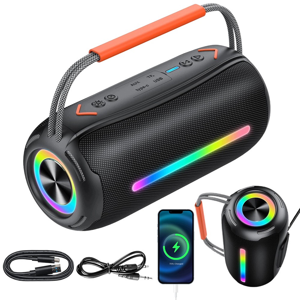 Přenosný Bluetooth reproduktor 5.4 20W stereo s Rgb světelnými efekty IPX6