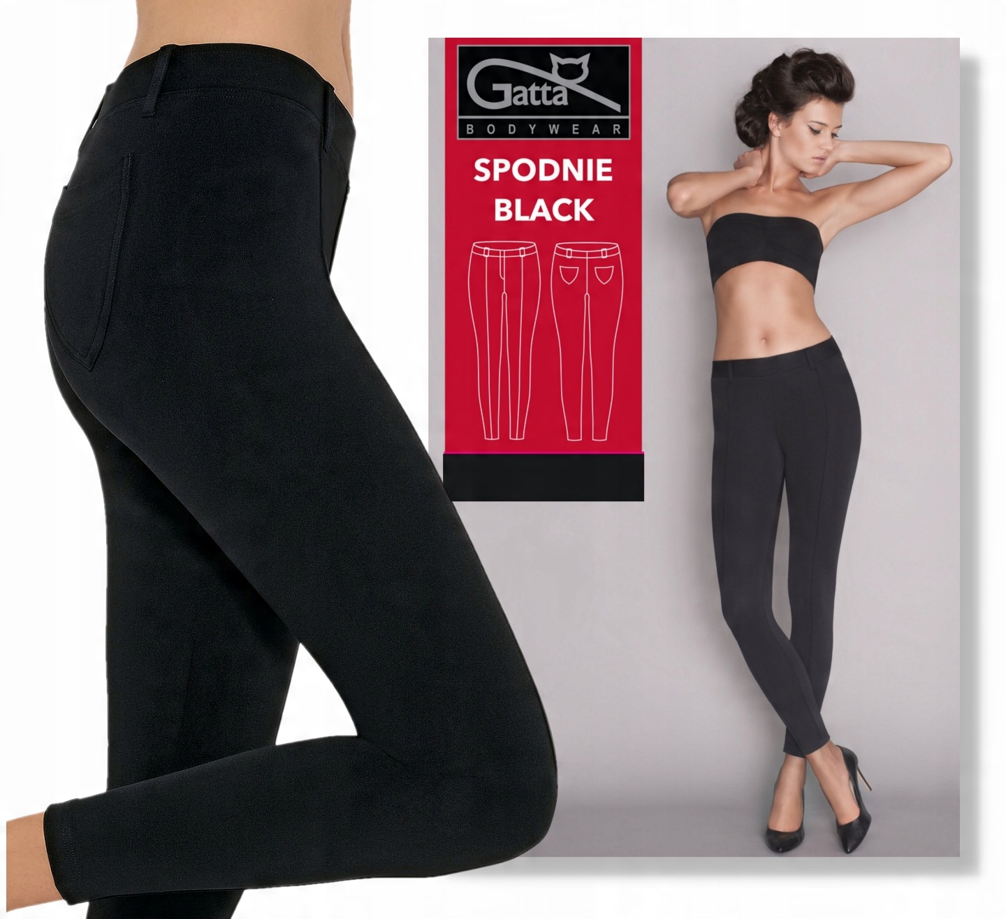 

Spodnie Black Gatta Legginsy ze szwem czarne M