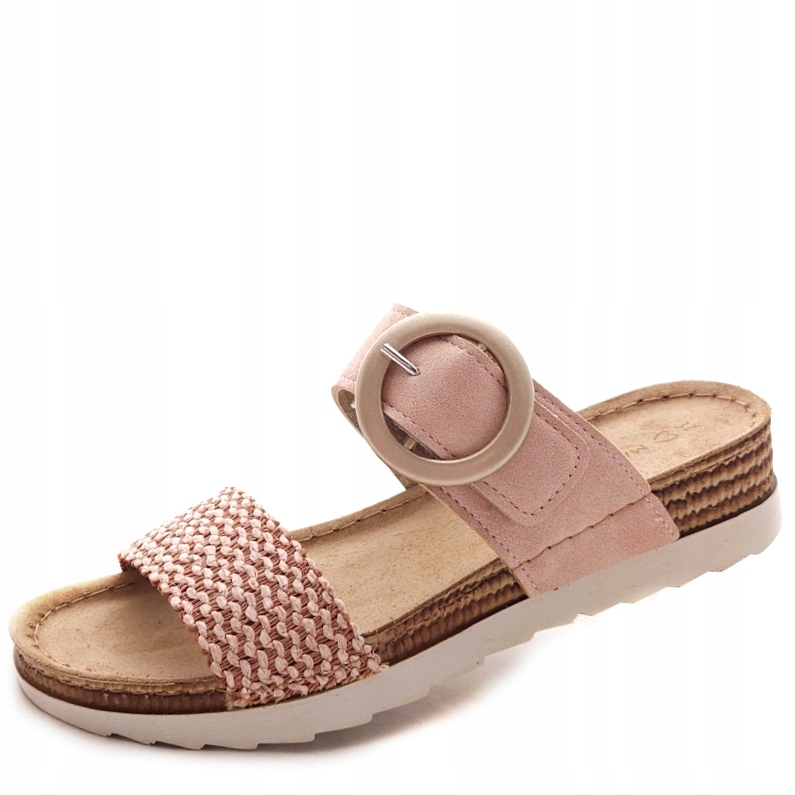 Pohodlné žabky na suchý zip pudrová růžová Marco Tozzi 27191