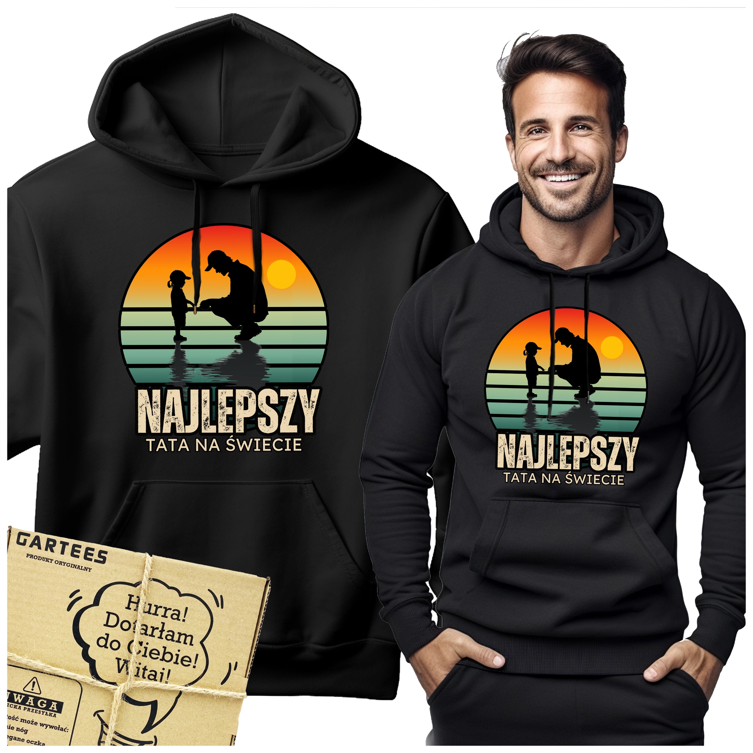 Pánská Mikina Kapuce S Potiskem Nejlepší Táta Na Světě Ke Dni Otců Bavlna