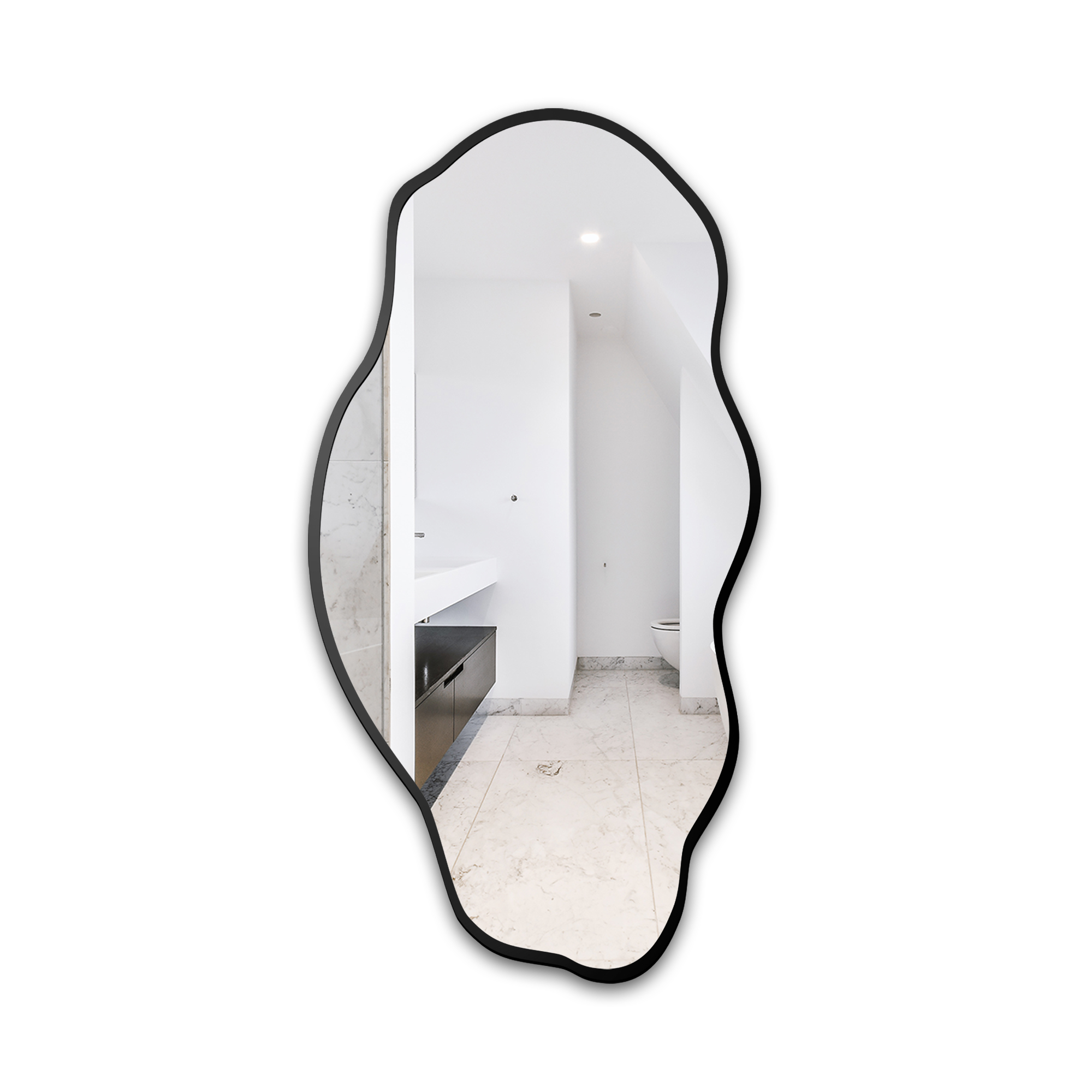 Zrcadlo v černém rámu Mdf 100X205, dekorativní