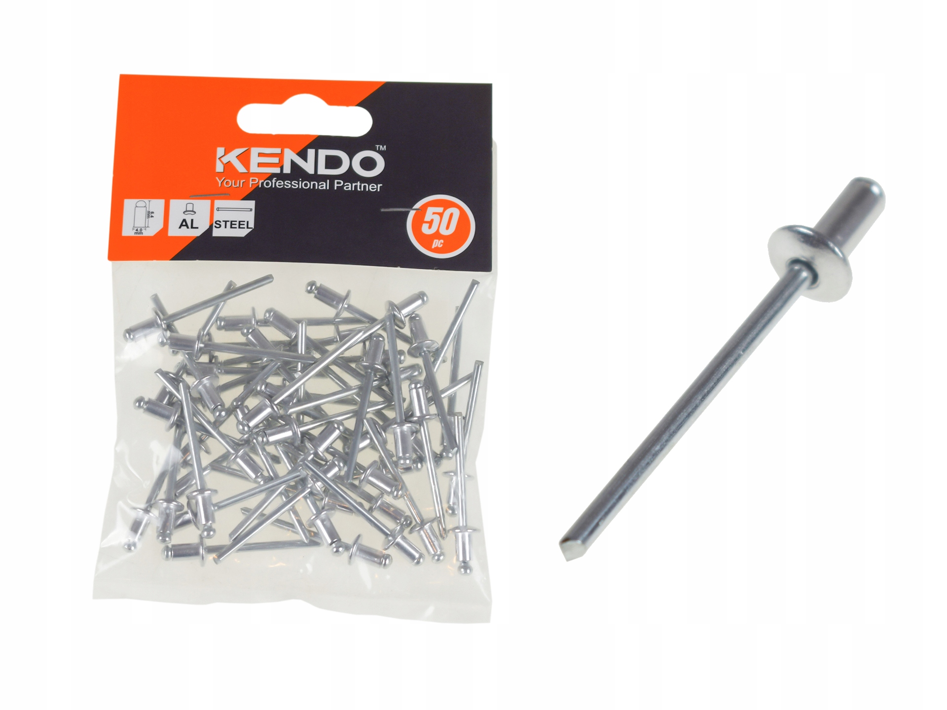 

Zestaw Nity Aluminiowe Zrywalne 50ELE 4,0x6,4mm