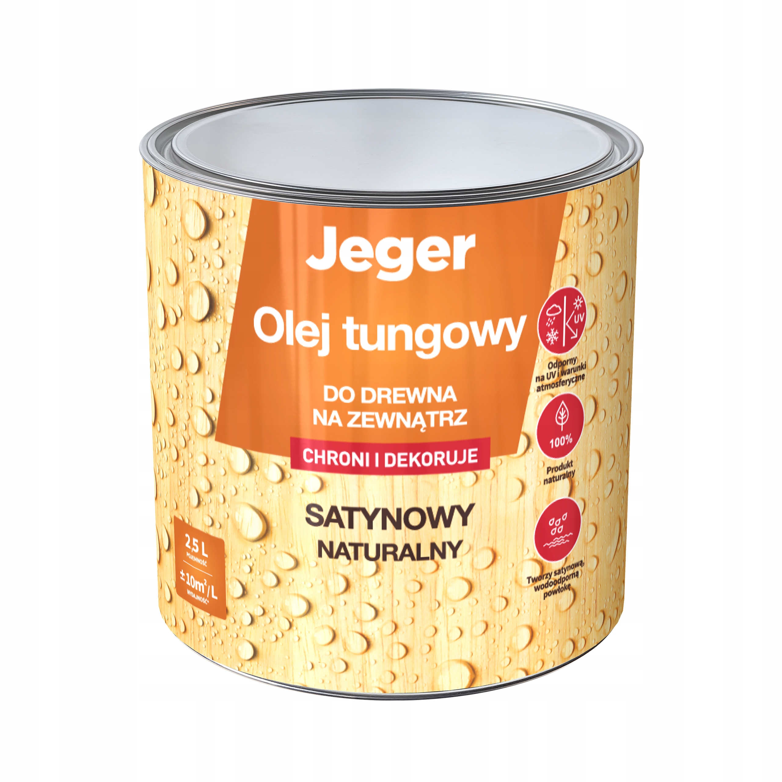 Jeger Olej Tungowy Do Drewna Dekoracyjno-Ochronny Na Zewnątrz 2,5l