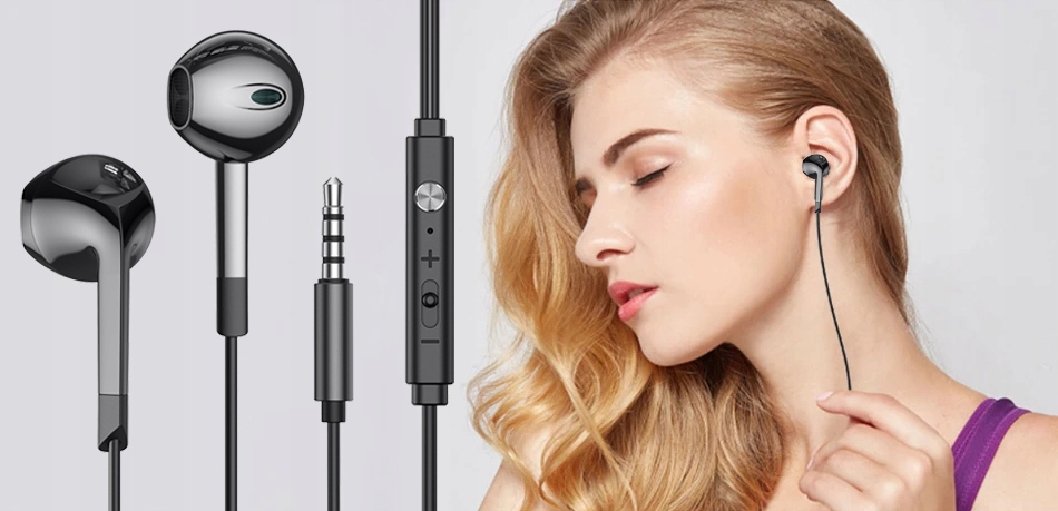 SŁUCHAWKI DOUSZNE PRZEWODOWE MIKROFON PRZYCISK REGULACJA GŁOŚNOŚCI X-BASS Marka Blow