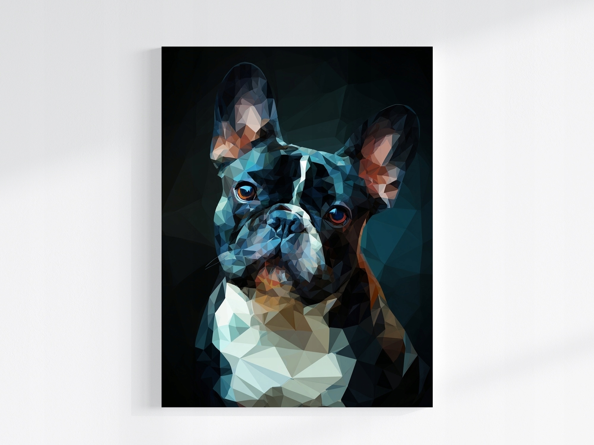Obraz Na Plátně Canvas Grafika Low Poly Geometrie Pes Buldoček 3D 60x80
