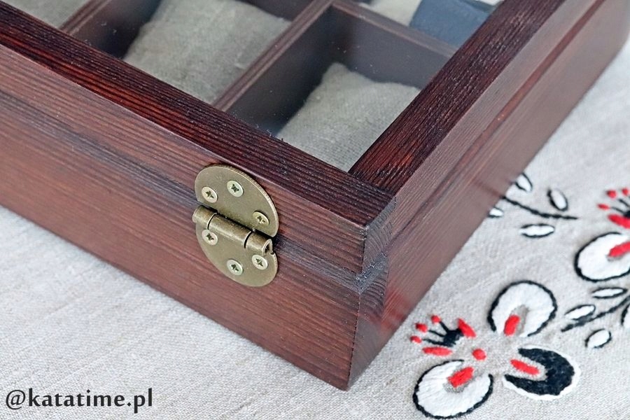 SKRZYNECZKA KASETKA PUDEŁKO BOX NA 6 ZEGARKÓW DREWNIANA ROBIONA RĘCZNIE Płeć uniseks