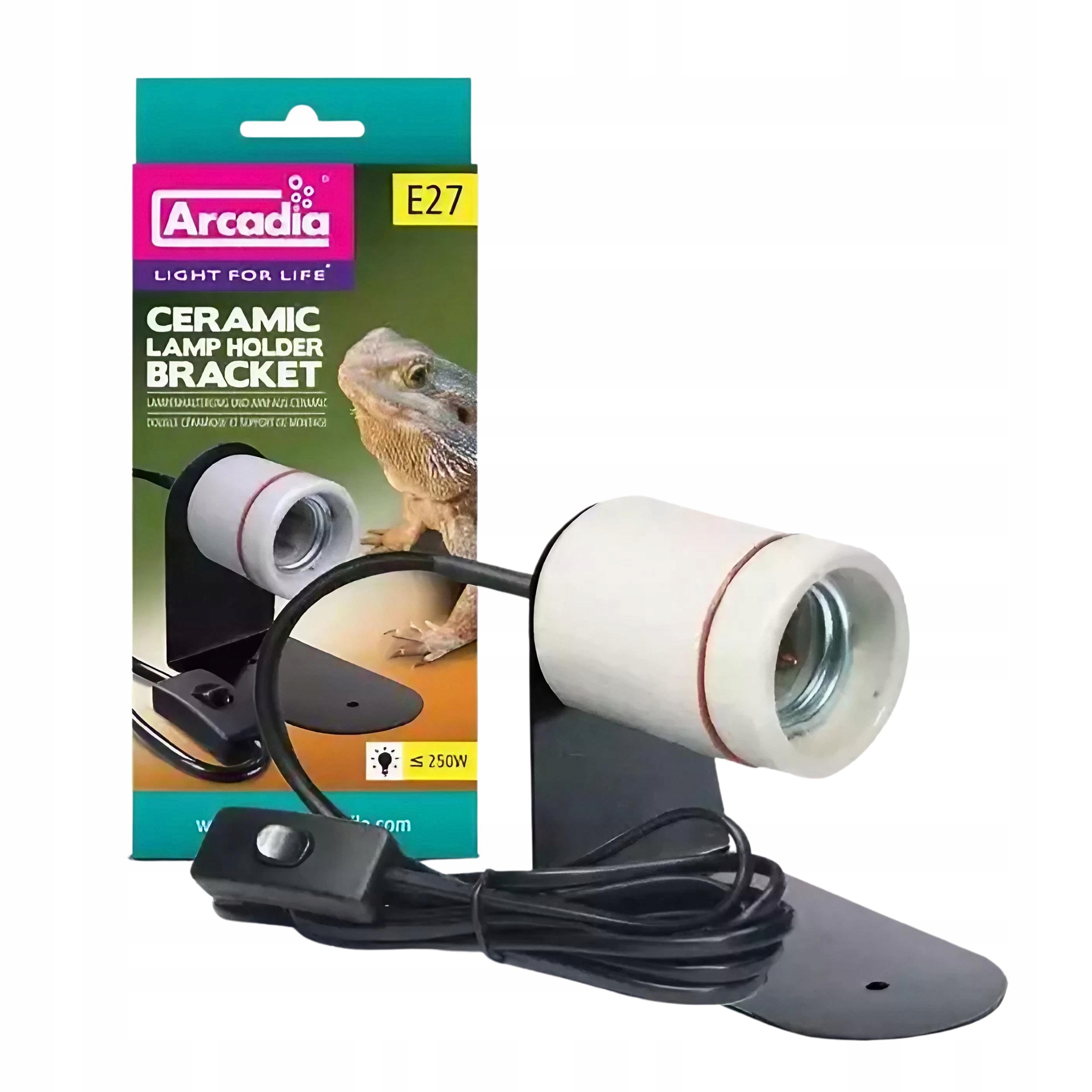 Levně Arcadia keramická objímka E27 včetně montážního držáku a kabelu