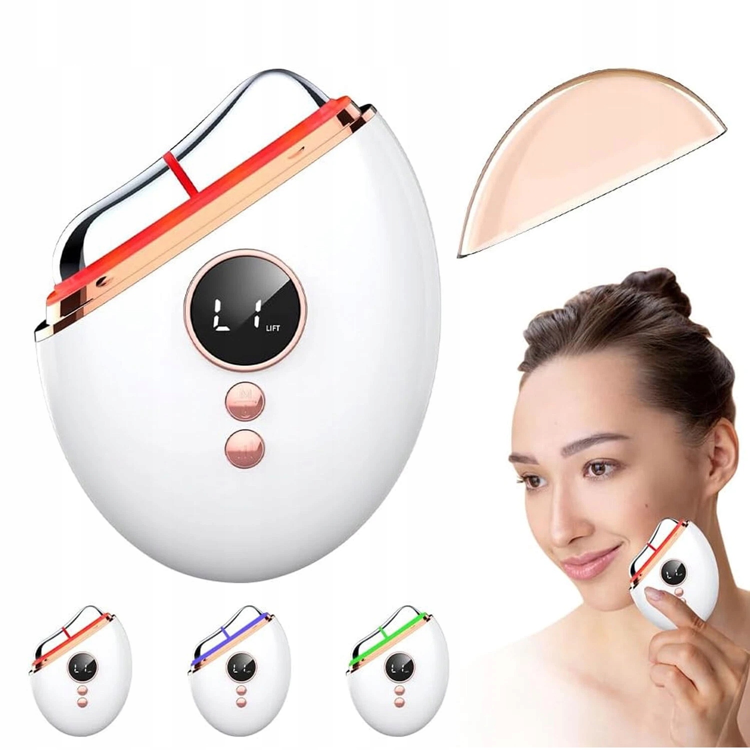 Přístroj Pro Masáž Obličeje Ems Gua Sha Led Světelná Terapie 3 Režimy