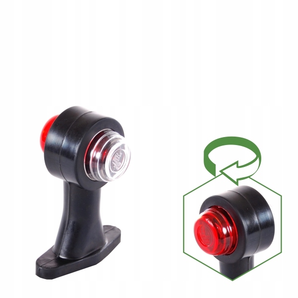 LAMPA OBRYSOWA BIAŁO-CZERWONA UNI BOCZNA 12/24 V