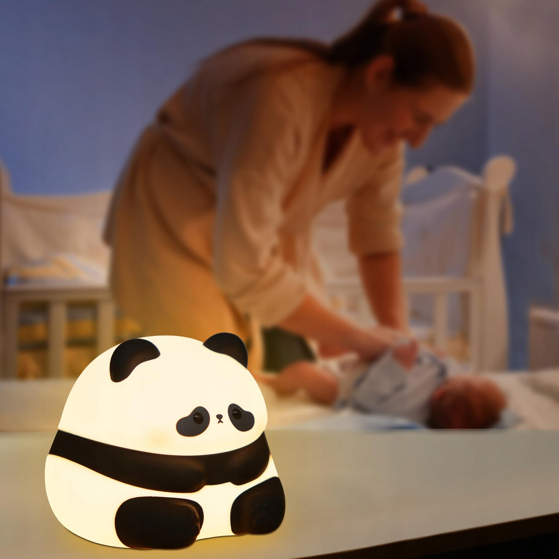 YUANDIAN Lampka Nocna Panda Silikonowa USB Dla Dzieci i Dorosłych — miniatura 7