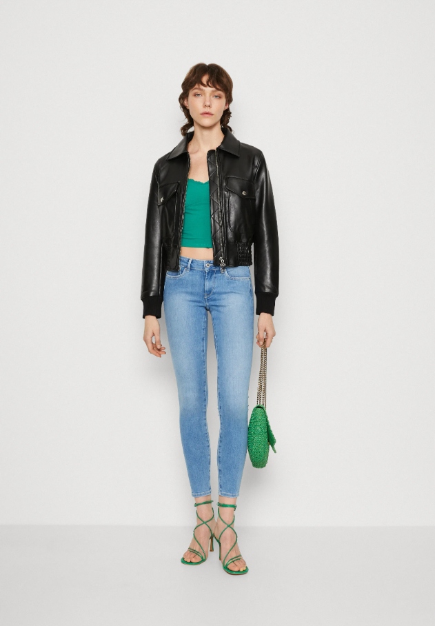 Pepe Jeans Modré Kalhoty Na Zip S Dlouhými Úzké Nohavice 25/30 2A4D3_D*