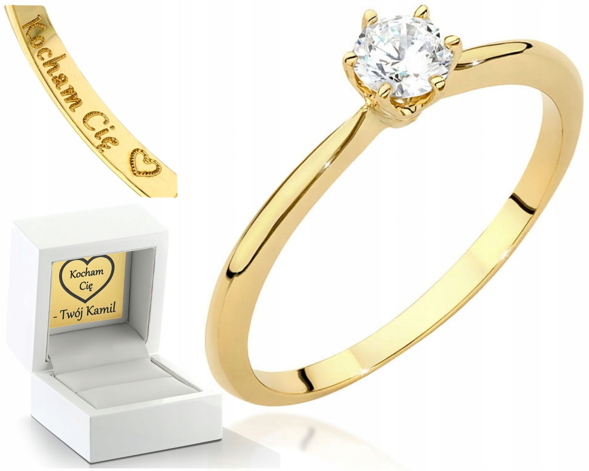 Zlatý Prstýnek S Briliantem 585 Gravírování