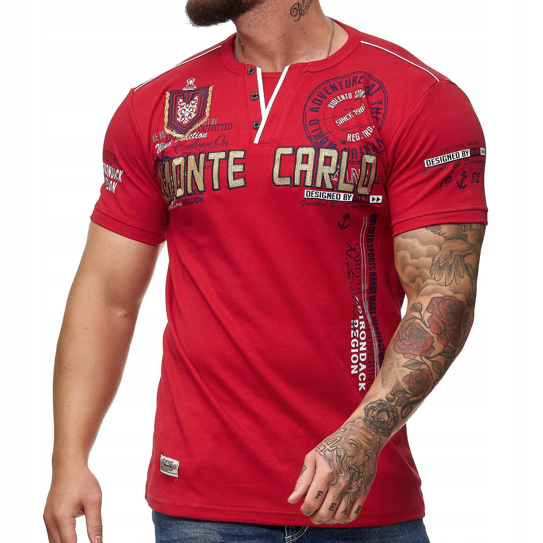 

T shirt Męski Monte Carlo Wyszywany Hafty Nadruk