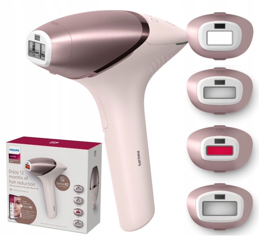 DEPILATOR IPL SMART PHILIPS LUMEA 9900 SkinAI BRI977/00 ZESTAW X4 NASADKI