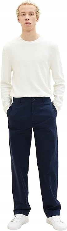 Tom Tailor – Tmavě Modré Elegantní Chinos Kalhoty Z Bavlny 27 7CA