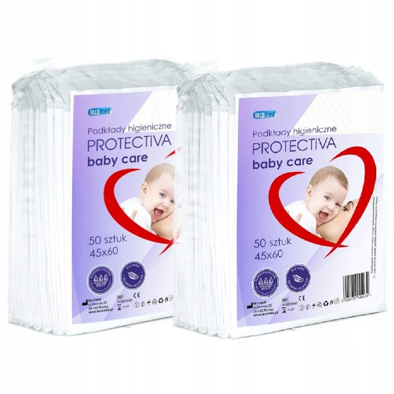 Podkłady Higieniczne 45x60 100 szt. do Przewijania PROTECTIVA BABY CARE