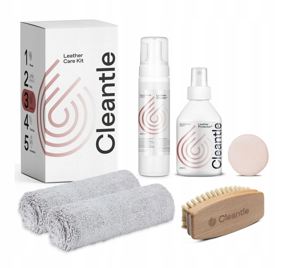 CLEANTLE Zestaw Do Czyszczenia Pielęgnacji Skóry Tapicerki Skórzanej Auta