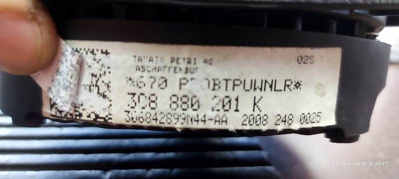 steering wheel airbag VW PASSAT B7 3C8880201K