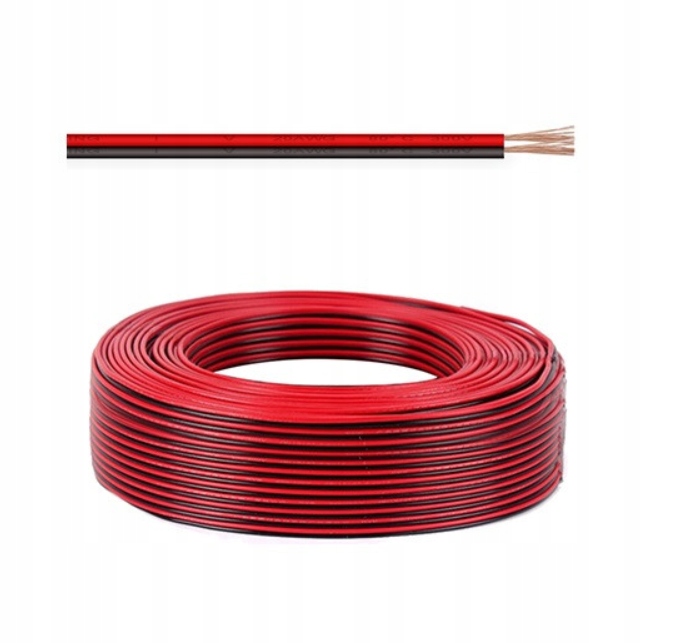 

Przewód kabel do taśm Led 2x0.5mm 2 żyłowy 1mb