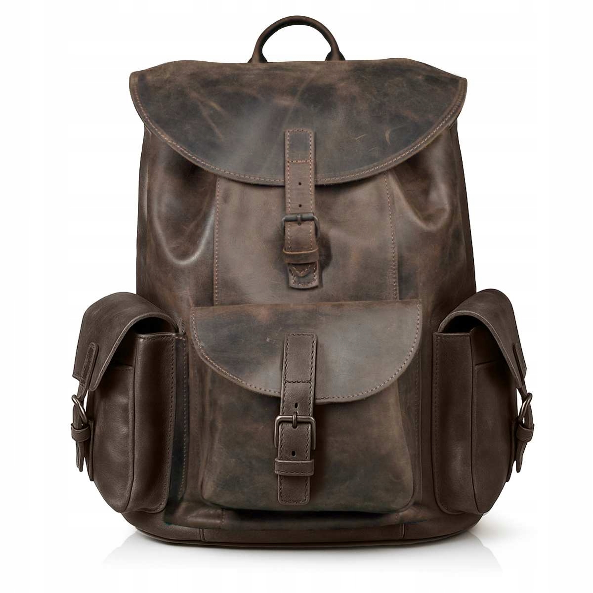 Batoh Velký vintage kožený hnědý Belveder BT33