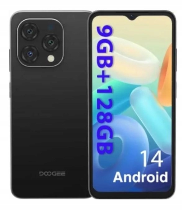 Smartfon Doogee N55 9/128GB Android 14 Czarny 6,56" Lte Wifi Etui
