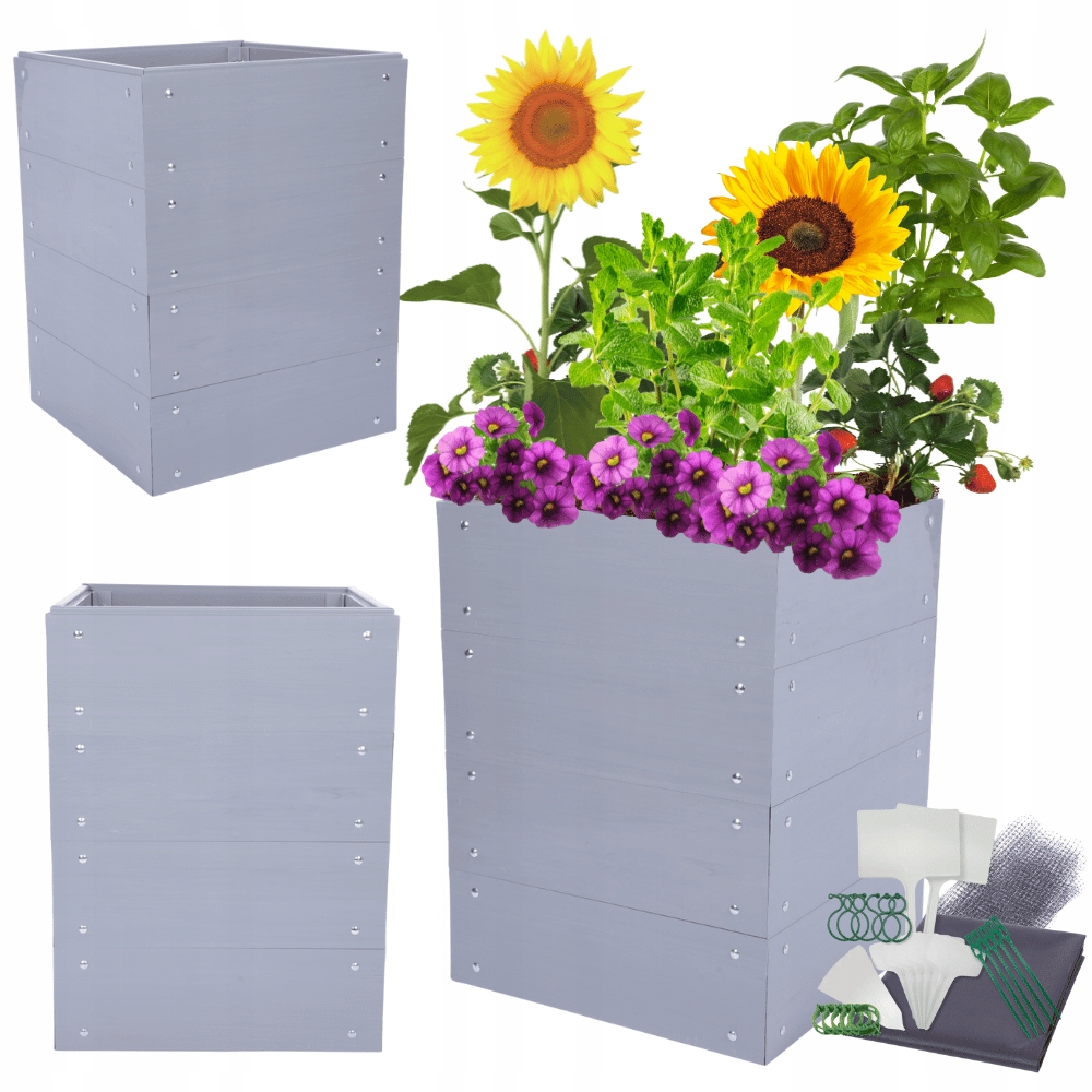 Zeleninová Zahrada z Pvc, květináč, záhon, vyvýšená skříň, 80x80x80