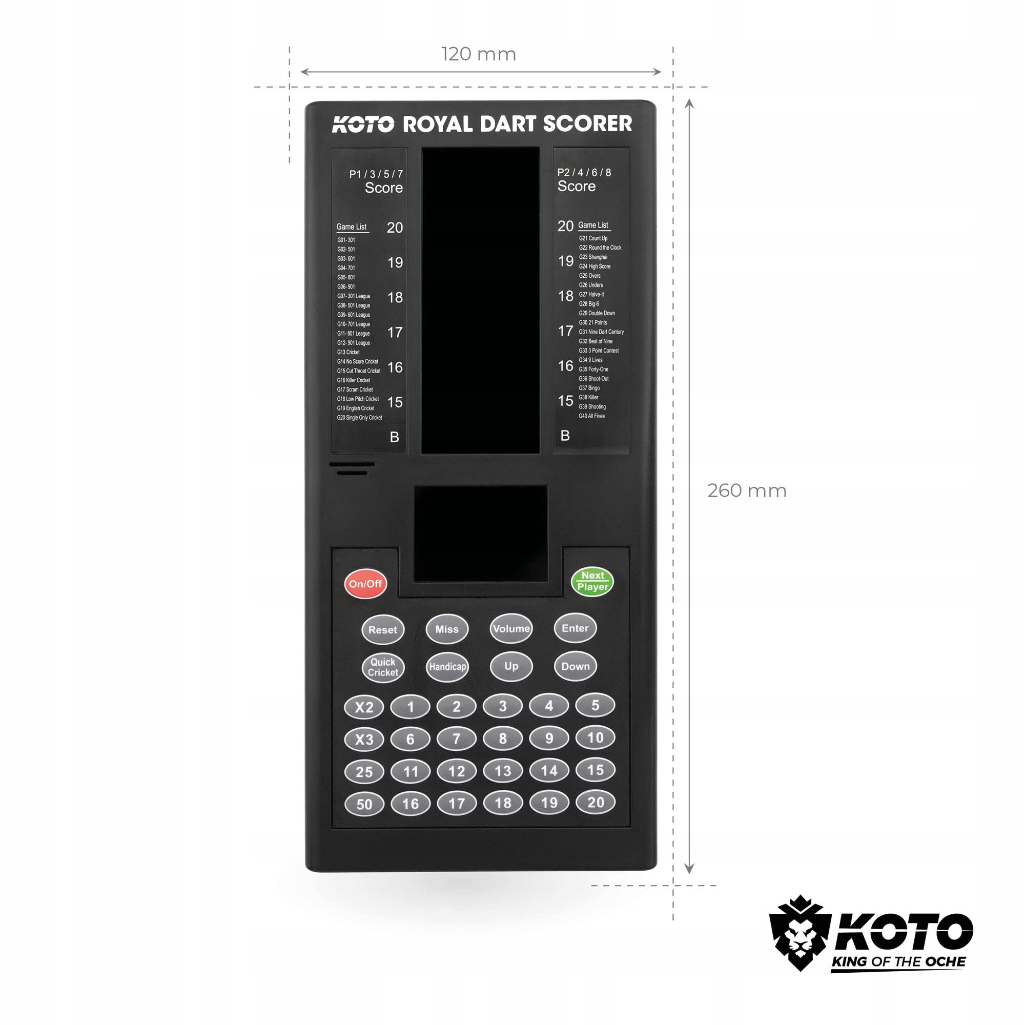 KOTO Elektroniczna Tablica Wyników Do Darta Dla 8 Graczy Z Akcesoriami — miniatura 5