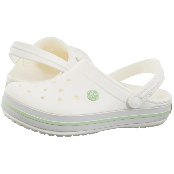 Dámské boty Nazouváky Crocs Crocband White/Serene Green 11016-1YL Bílé