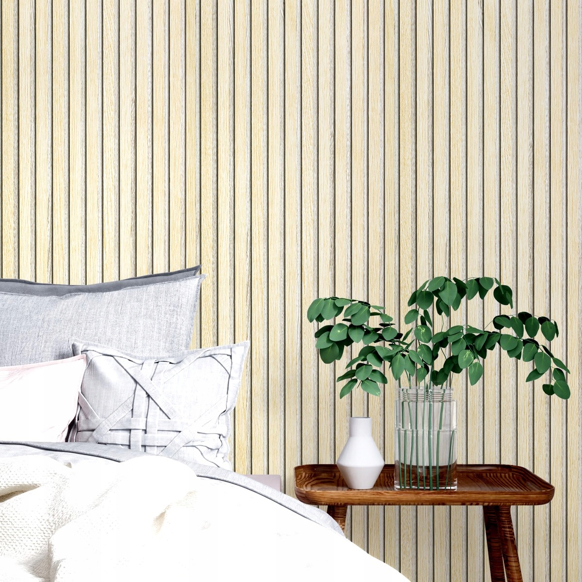 PANELE ŚCIENNE LAMELE DESKI DREWNIANE IMITACJA TAPETA WINYLOWA PASY 10m Długość 10 m