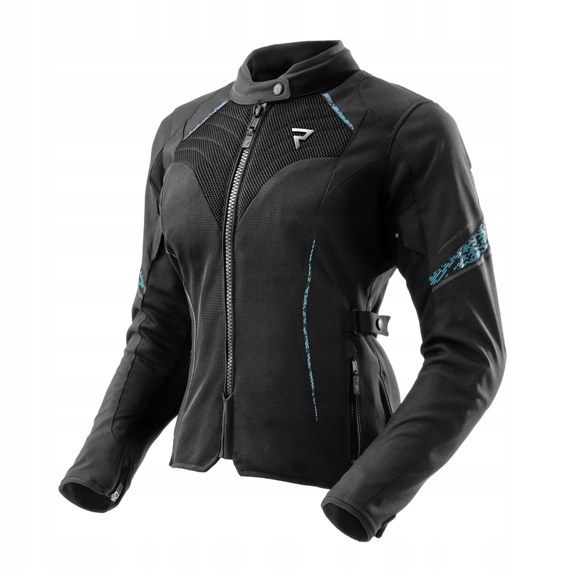 Textilná Bunda Rebelhorn Jax Lady Black/blue Lagoon D5XL