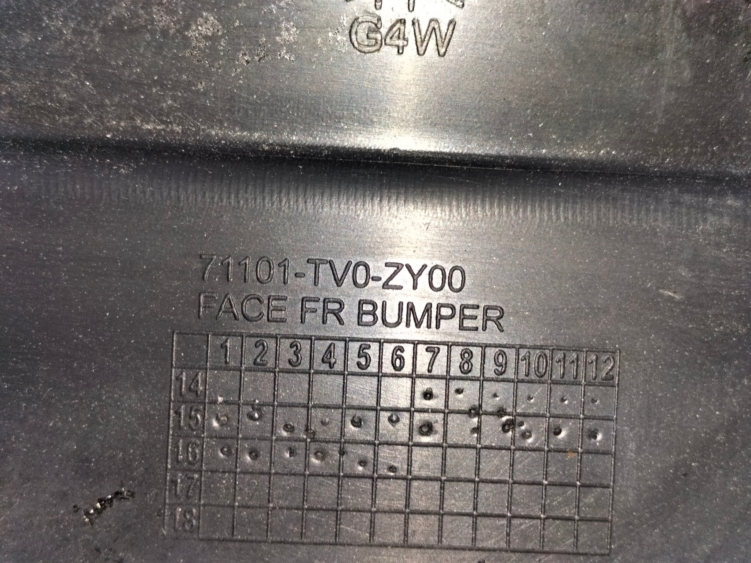 front bumper front HONDA CIVIC IX LIFT 15-17 wersja below washers