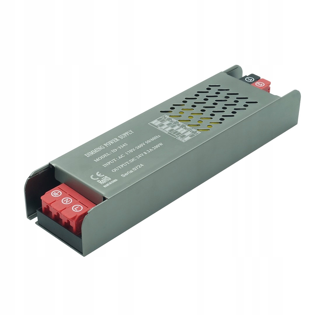 Napájecí zdroj pro stmívatelné Led Cob Ultra Slim Pro 24VDC 8,3A 200W Soft Start