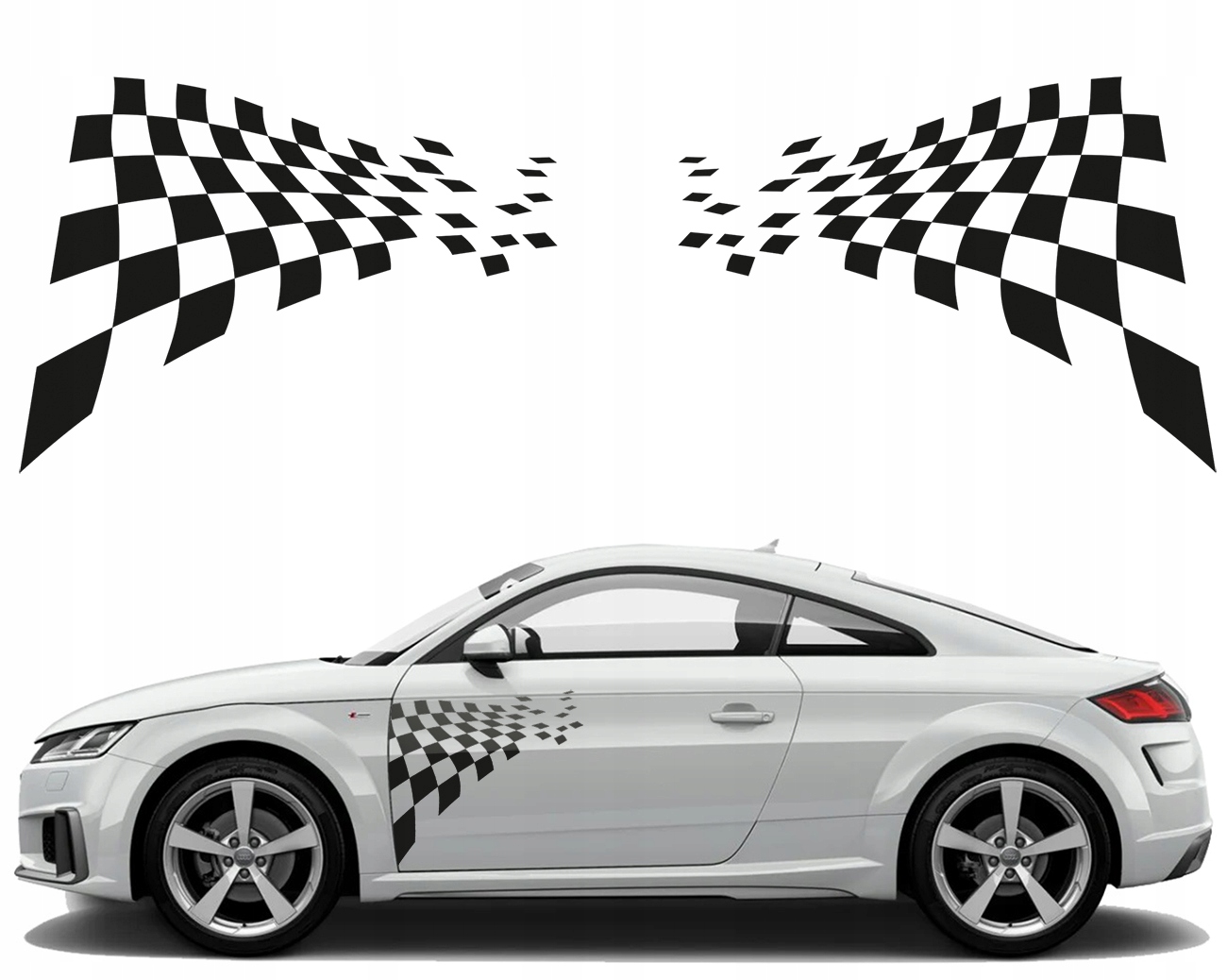 Samolepky na auto Vlajka Šachovnice 44x65 cm