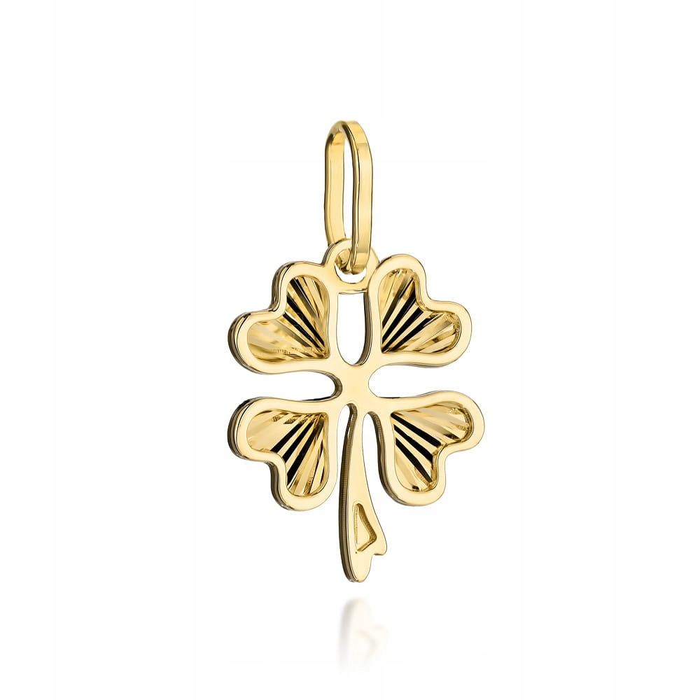 Zlatý přívěsek čtyřlístek diamantový 585 14k 0.71g