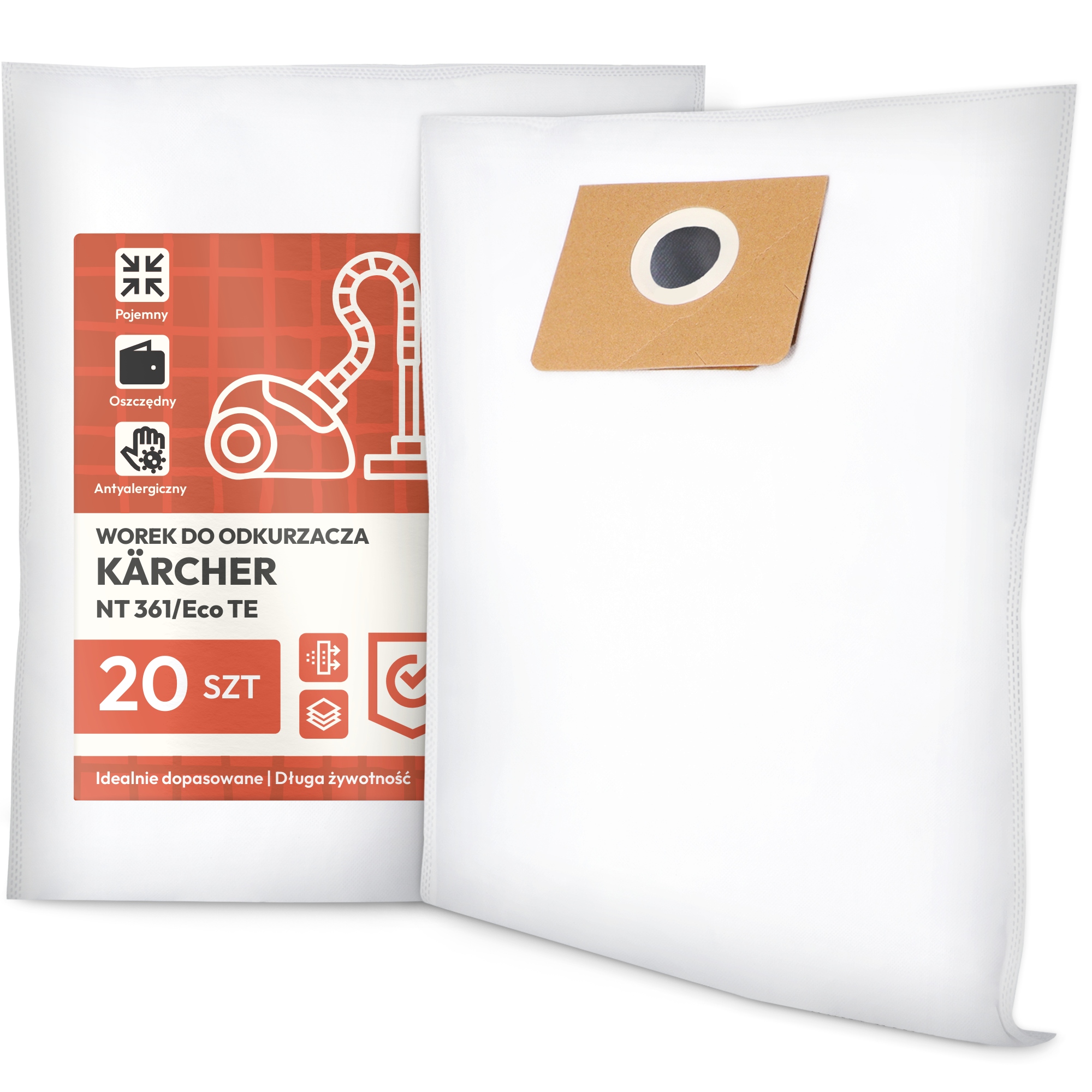 20 x Sáček Do Vysavače Kärcher Nt 361/Eco Te Syntetický Sáček G9