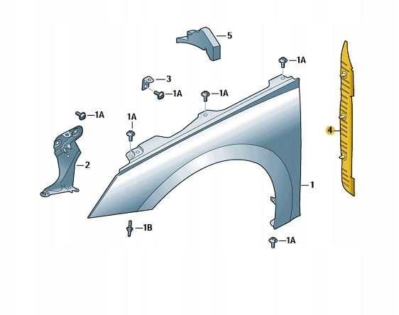 ELEMENT ZAMYKAJĄCY BŁOTNIK PRZÓD SKODA OCTAVIA 4 IV LEWY 5E3821111B