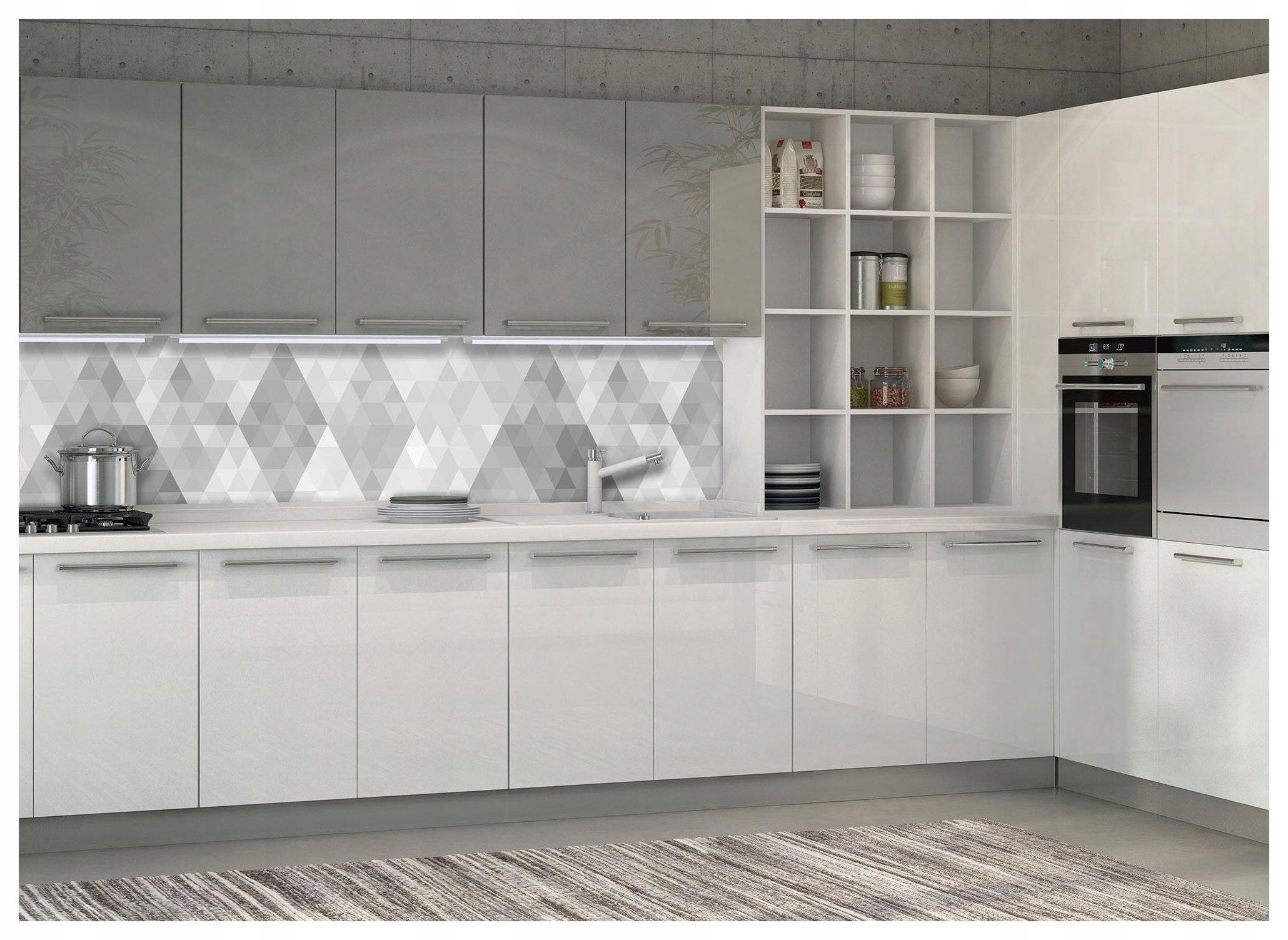 Fototapeta Geometrické šedé trojúhelníky a kosočtverce minimalismus 250x60 lepidlo