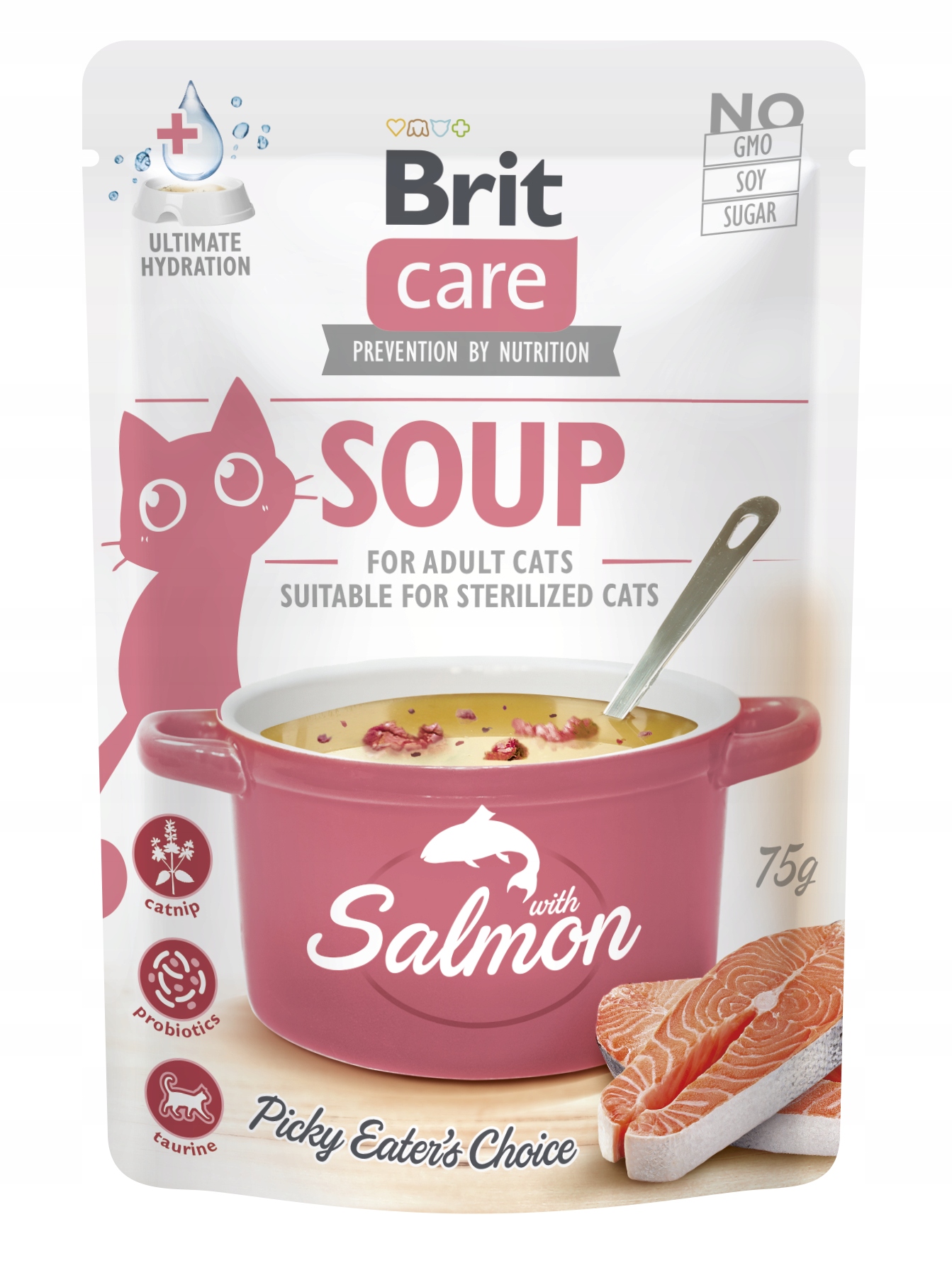 Levně 13x Brit Care Cat Soup s lososem 75g