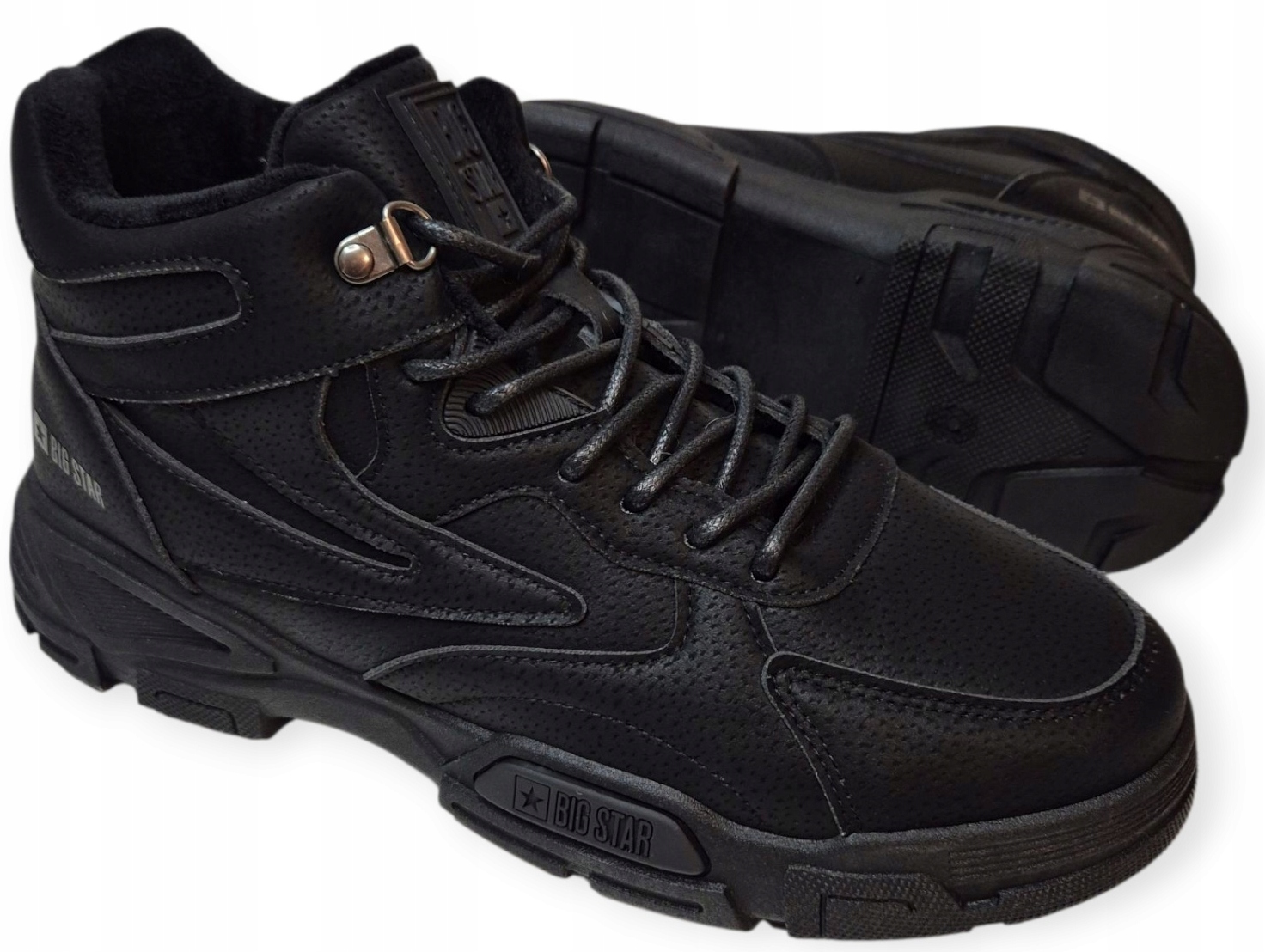 Big Star OO174582 Černé zimní zateplené boty z eko-kůže, velikost vel.