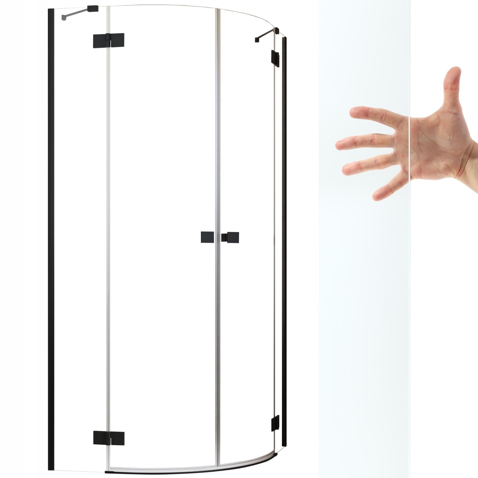 Kabina prysznicowa Essenza Black Pdd 90x80 czyste