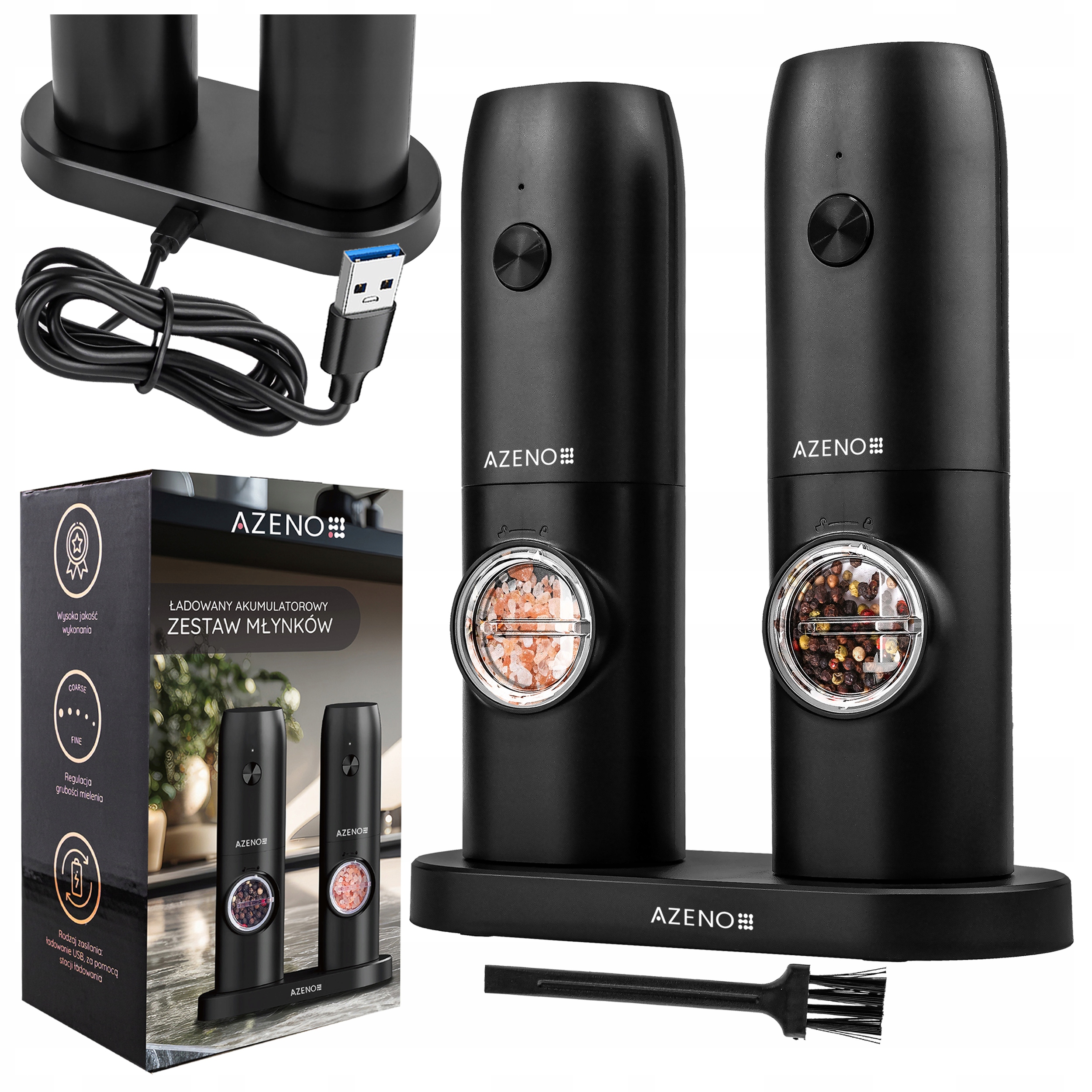 Elektryczny Młynek Do Pieprzu I Soli Młynek Elektryczny Akumulatorowy Usb