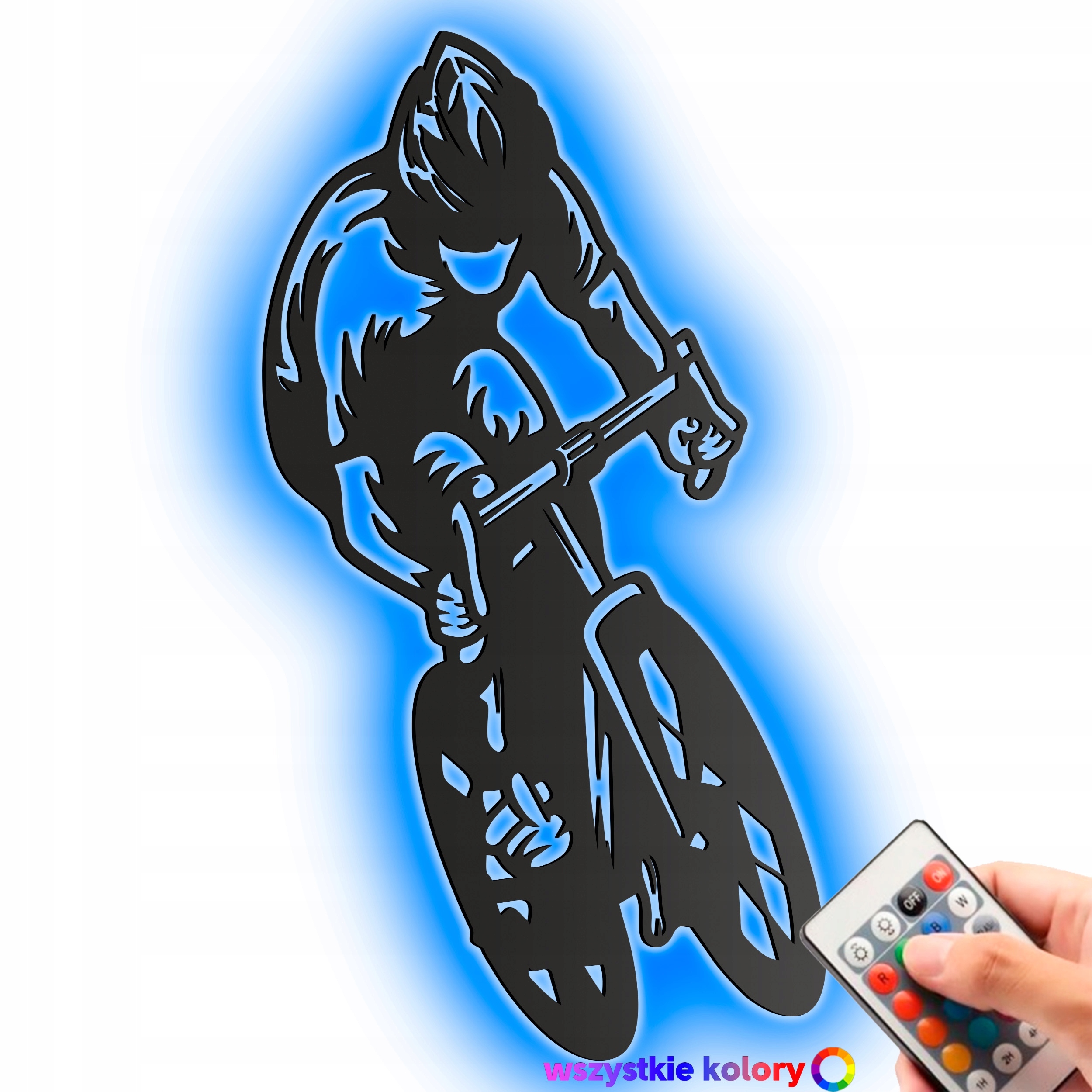 Drevený 3D obraz Cyklista XL Nástenná Dekorácia Darček Nočná Led lampička